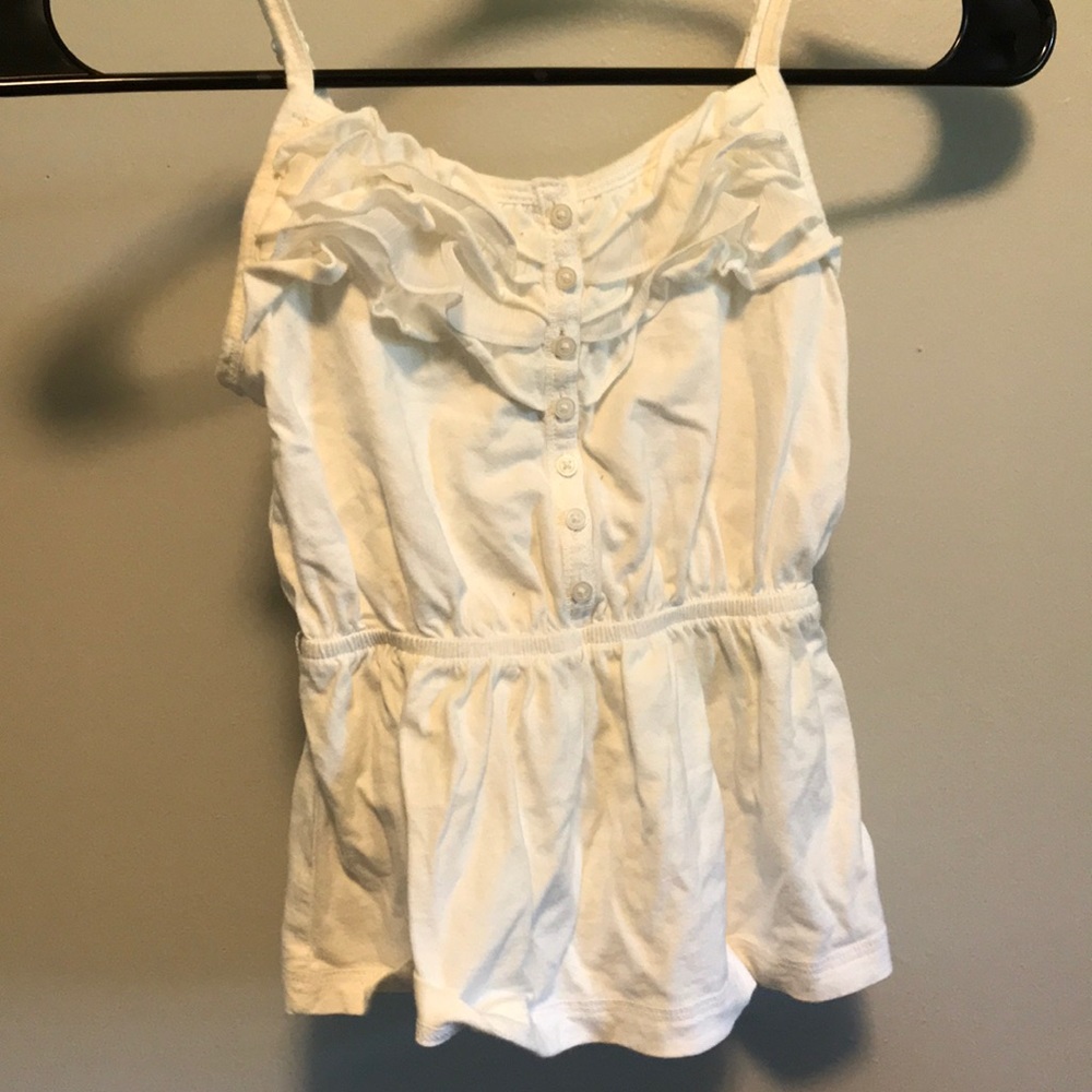 White Ruffle Tank